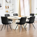 Black Dining Chairs Set of 8, Modern Dining Chairs with Thick Cushions, PU Leather Upholstered Kitchen Dining, alternate view