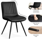 Black Dining Chairs Set of 8, Modern Dining Chairs with Thick Cushions, PU Leather Upholstered Kitchen Dining, alternate view