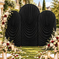 Black Draped Arch Cover, 6FT, 6.6FT & 7.2FT Ruched Ripple Arch Covers