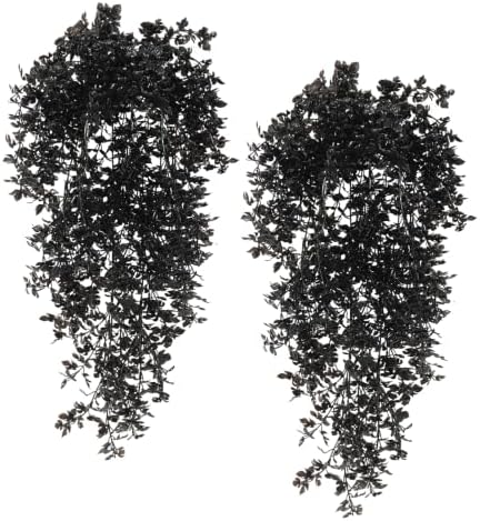 Black Faux Hanging Monstera Vines for Halloween Decor 4Pcs 28.7Inch