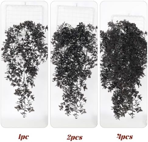 Black Faux Hanging Monstera Vines for Halloween Decor 4Pcs 28.7Inch, alternate view 5