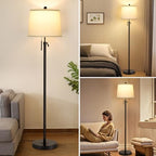 Black Floor Lamps for Living Room Adjustable Height Standing Lamp Modern Tall Pole Lamps for Bedroom Office with, alternate