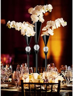 Black Flower Vase for Centerpiece Table Decorations Wedding Reception Decor, 19.7 Inch Tall Metal Vase for, alternate view 2