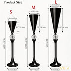 Black Flower Vase for Centerpiece Table Decorations Wedding Reception Decor, 19.7 Inch Tall Metal Vase for, alternate view 3