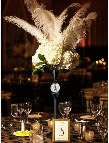 Black Flower Vase for Centerpiece Table Decorations Wedding Reception Decor, 19.7 Inch Tall Metal Vase for, alternate view 6