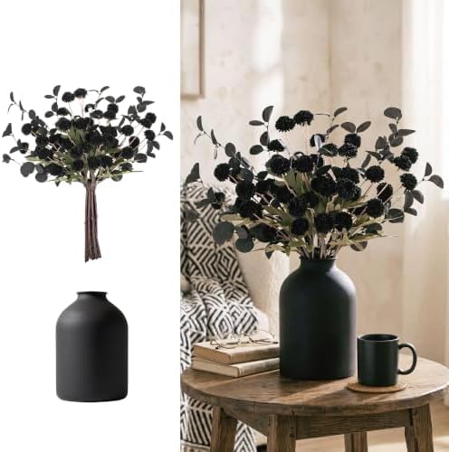 Black Flowers Artificial for Dining Table Centerpieces Decor
