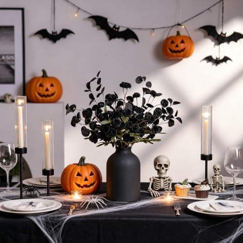 Black Flowers Artificial for Dining Table Centerpieces Decor, alternate view 2