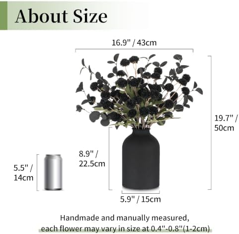 Black Flowers Artificial for Dining Table Centerpieces Decor, alternate view 4