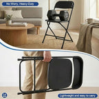 Black Folding Chairs Plastic Foldable Party Chairs 10 Pack, alternate view 6