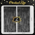 Black Fringe Backdrop, 2 Pack 3.2 x 8.2 Ft Foil Tinsel Curtains in 3.2 x 8.2 Ft, alternate view 4