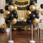 Black Gold Balloon Column Kit with Stand Base, Pole for Floor in 2 Count (Pack of 1) in Black Gold, alternate view 2