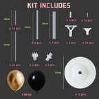Black Gold Balloon Column Kit with Stand Base, Pole for Floor in 2 Count (Pack of 1) in Black Gold, alternate view 3