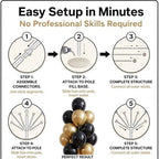 Black Gold Balloon Column Kit with Stand Base, Pole for Floor in 2 Count (Pack of 1) in Black Gold, alternate view 4