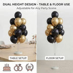 Black Gold Balloon Column Kit with Stand Base, Pole for Floor in 2 Count (Pack of 1) in Black Gold, alternate view 5