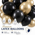 Black Gold Balloon Column Kit with Stand Base, Pole for Floor in 2 Count (Pack of 1) in Black Gold, alternate view 6