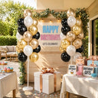 Black Gold Balloon Tower Kit Set of 2 With Base, Pole for Party Decor, alternate view 2