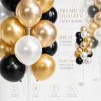 Black Gold Balloon Tower Kit Set of 2 With Base, Pole for Party Decor, alternate view 6