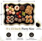Black & Gold Rectangle Dessert Trays, 10 Pack, 9" x 13" in Black, Gold, alternate view 3