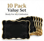 Black & Gold Rectangle Dessert Trays, 10 Pack, 9" x 13" in Black, Gold, alternate view 5
