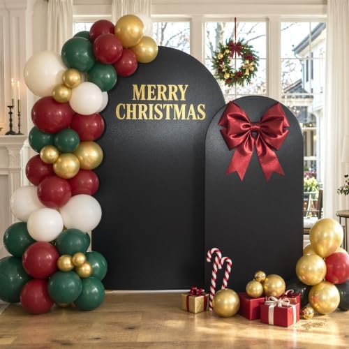 Black Gold Sequin Arch Backdrop Cover Set of 2(6ft/7.2ft), Shimmer Chiara in 6ft+7.2ft in Black and Gold, alternate view 5