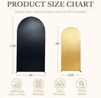 Black Gold Sequin Arch Backdrop Cover Set of 2(6ft/7.2ft), Shimmer Chiara in 6ft+7.2ft in Black and Gold, alternate view 6
