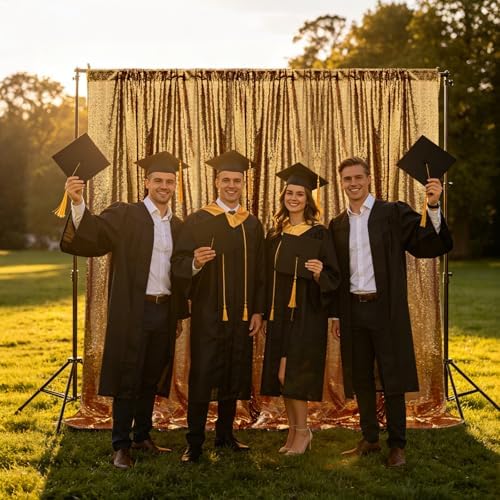 Black Gold Sequin Backdrop Curtain 4FTx8FT Glitter Apple Green Background Drapes Sparkle Photography Backdrop, alternate view