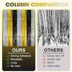 Black Gold Silver Fringe Backdrop Curtains,3.3x8.2ft, 3 Pack in 3.3x8.2ft, alternate view 5
