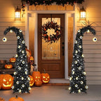 Black Halloween Tree with Eyeball String Lights for Christmas Decorations in Black, alternate view 6