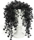 Black Hanging Flowers 3Pcs Artificial Petunias for Outdoors in Hang Black
