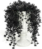 Black Hanging Flowers 3Pcs Artificial Petunias for Outdoors in Hang Black