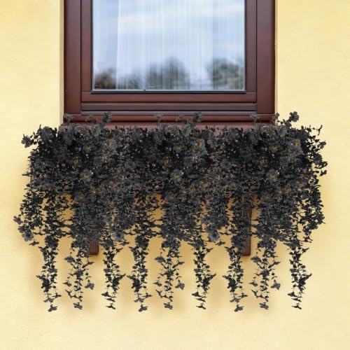 Black Hanging Flowers 3Pcs Artificial Petunias for Outdoors in Hang Black, alternate view 6