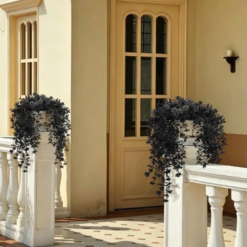 Black Hanging Flowers 3Pcs Artificial Petunias for Outdoors in Hang Black, alternate view 7
