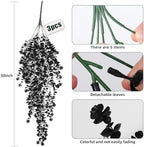 Black Hanging Flowers Faux Hanging Plants Black Artificial Plants, alternate view 3