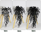 Black Hanging Flowers Faux Hanging Plants Black Artificial Plants, alternate view 4