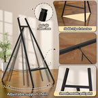 Black Metal Easel Stand for Sign, Heavy Duty Art Easel with Adjustable Chain, Tripod Structure,4-Level Height, alternate view