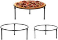 Black Metal Pizza Stand Set Round Tray Riser Rack Kits in Black