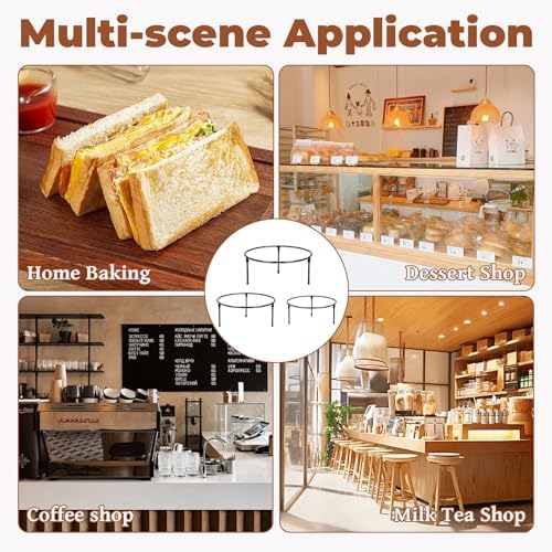 Black Metal Pizza Stand Set Round Tray Riser Rack Kits in Black, alternate view 7