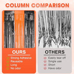 Black Orange Foil Fringe Backdrop Curtains,3.3x8.2ft, 3 Pack in 39.6" × 98.4" in 37 Black and Orange, alternate view 5