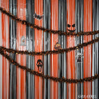 Black Orange Streamers Party Backdrop - Tinsel Fringe Curtain for Halloween Decorations/Pumpkin/Birthdays Party, alternate
