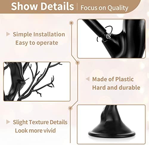 Black Ornament Tree, 22.8 Inch Artificial Halloween Spooky Branch in Black, alternate view 5