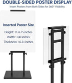 Black Pedestal Poster Sign Stand for Display, Adjustable Height Up to 80 Inchs, Heavy Duty Banner Double Sided, alternate