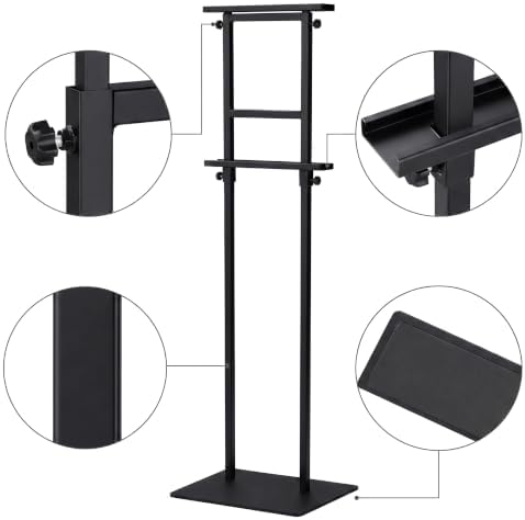 Black Pedestal Poster Sign Stand for Display, Adjustable Height Up to 80 Inchs, Heavy Duty Banner Double Sided, alternate