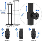 Black Pedestal Poster Sign Stand for Display, Adjustable Height Up to 80 Inchs, Heavy Duty Banner Double Sided, alternate