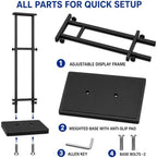 Black Pedestal Poster Sign Stand for Display, Adjustable Height Up to 80 Inchs, Heavy Duty Banner Double Sided, alternate