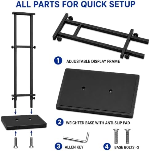 Black Pedestal Poster Sign Stand for Display, Adjustable Height Up to 80 Inchs, Heavy Duty Banner Double Sided, alternate