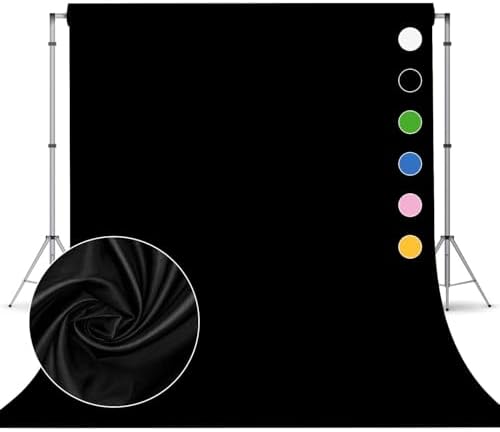 Black Photo Backdrop for Photoshoot, Fabric 8x10ft in 8x10ft