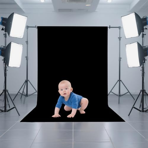 Black Photography Backdrop for Photoshoot, Fabric 3x5ft in 3x5ft, alternate view 2