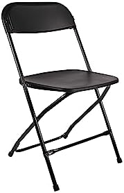 Black Plastic Folding Chair Steel Frame Commercial High Weight 650lb Capacity Event Chair Lightweight Set for