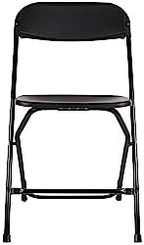 Black Plastic Folding Chair Steel Frame Commercial High Weight 650lb Capacity Event Chair Lightweight Set for, alternate view