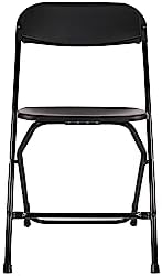 Black Plastic Folding Chair Steel Frame Commercial High Weight 650lb Capacity Event Chair Lightweight Set for, alternate view